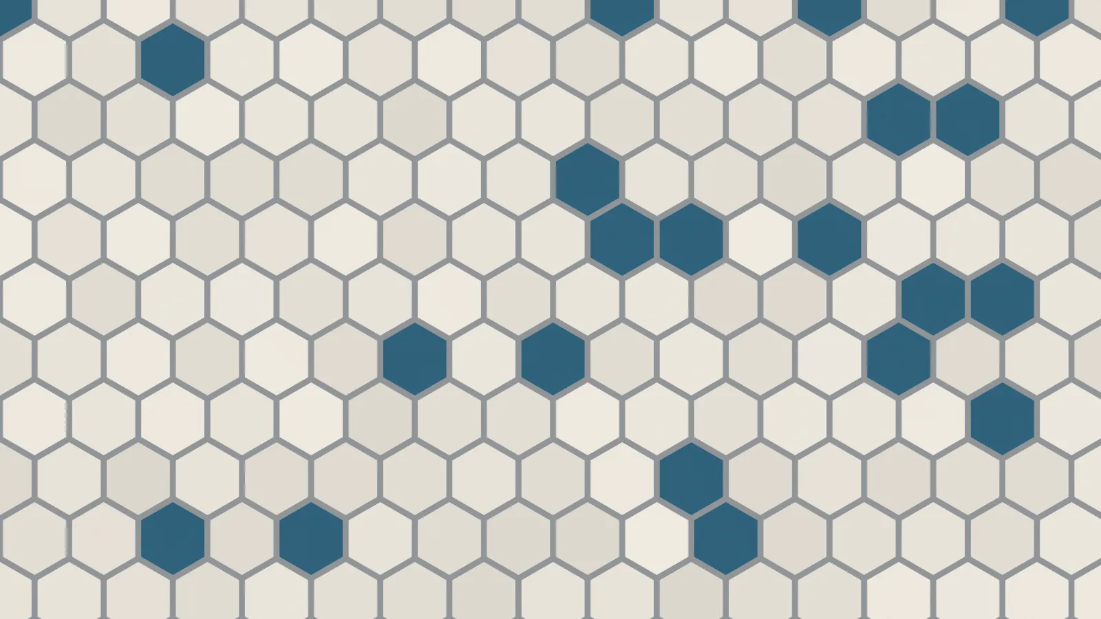 Blue and cream hexagonal mosaic