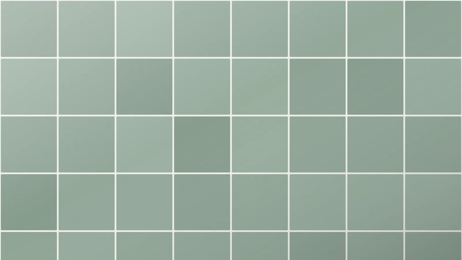 Sage green square tiles with varying tones