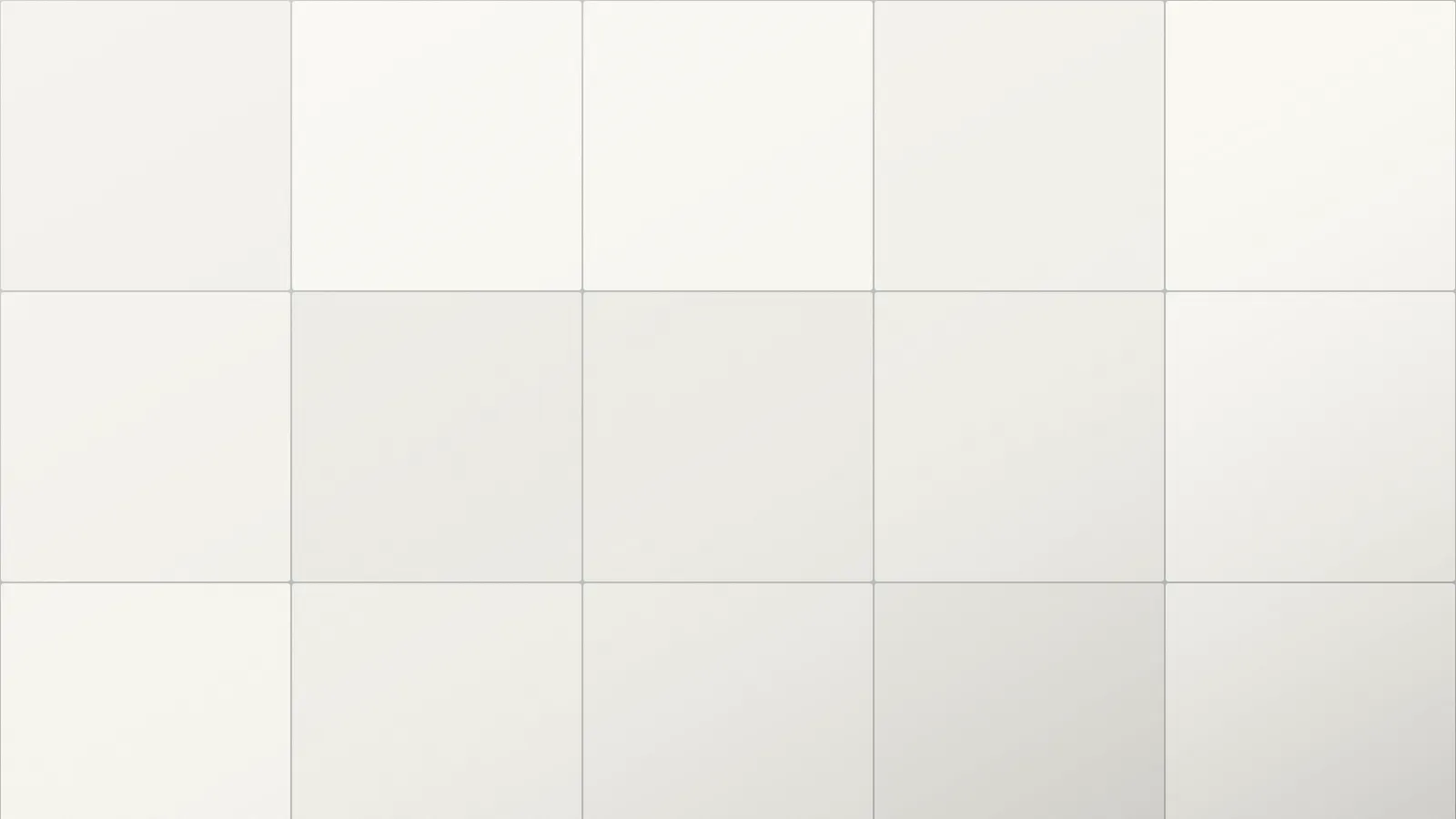 Large white tiles with very narrow joints